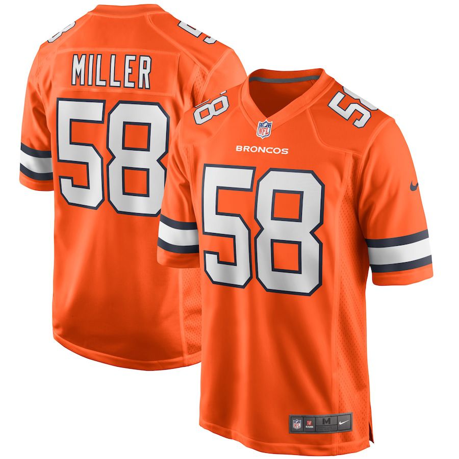 Men Denver Broncos #58 Von Miller Nike Orange Alternate Game NFL Jersey